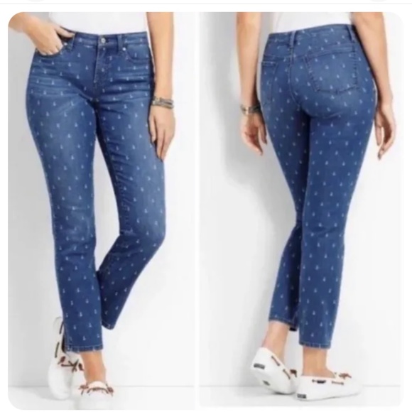 Talbots flawless mid rise slim ankle anchors aweigh jeans. Worn a few times - Picture 2 of 6